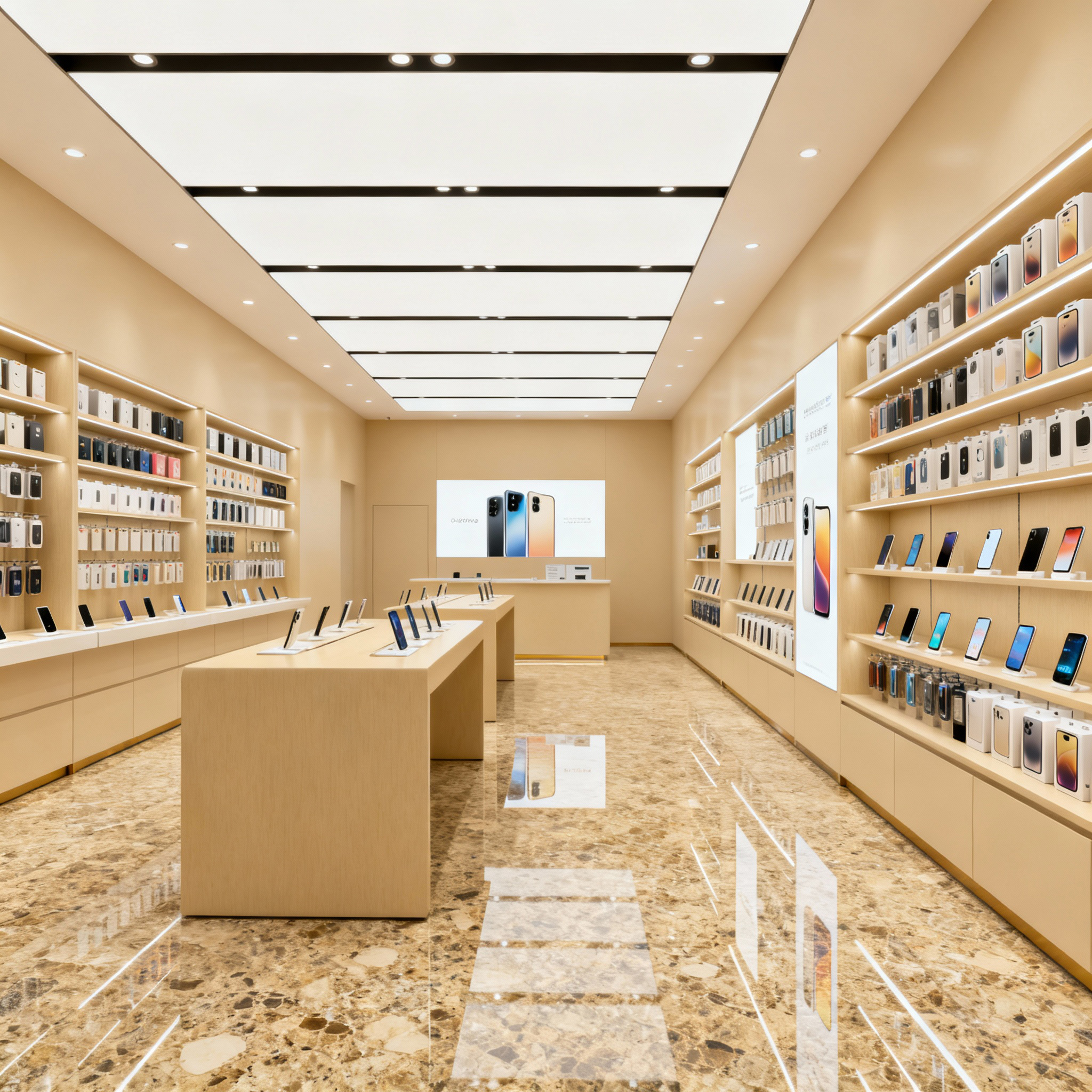 Modern retail mobile store with strategic product placement